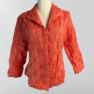 Vintage Great Cavalier By St. Paul Orange Textured Cotton Blazer